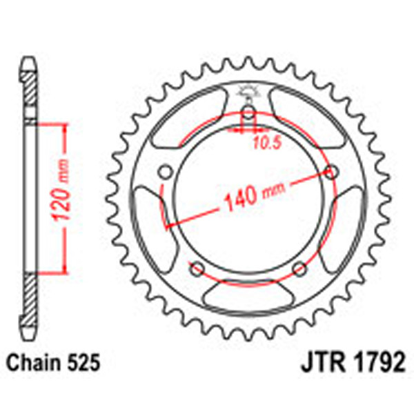 JT JT Rear Sprockets R/W 1792-48 (4398)